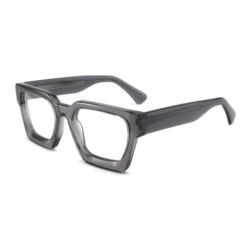 Gatenac Unisex Full Rim Large Square Acetate Eyeglasses Gxyj885