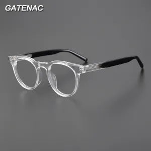 Gatenac Unisex Full Rim Round Acetate Eyeglasses Gxyj1030