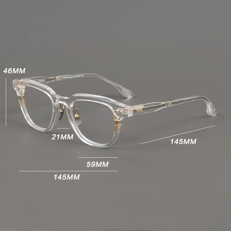 Gatenac Unisex Full Rim Round Square Acetate Eyeglasses Gxyj888