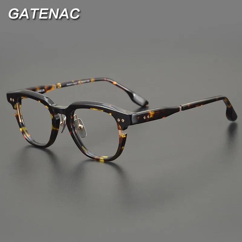 Gatenac Unisex Full Rim Round Square Acetate Eyeglasses Gxyj888