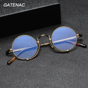 Gatenac Unisex Full Rim Round Titanium Eyeglasses Gxyj998