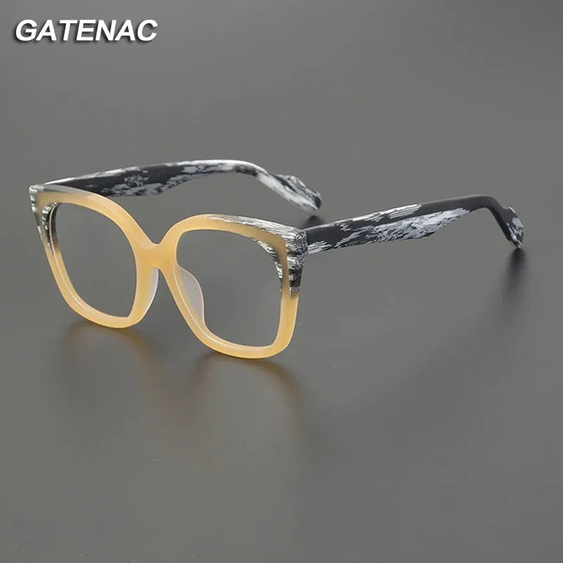 Gatenac Unisex Full Rim Square Acetate Eyeglasses Gxyj1212