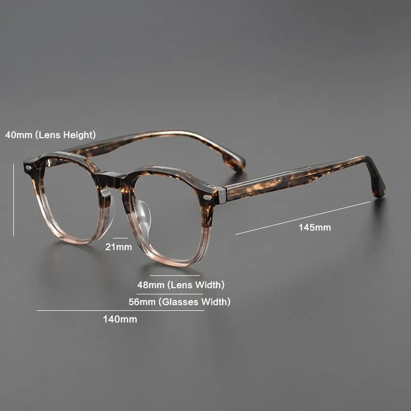 Gatenac Unisex Full Rim Square Acetate EyeglassesGxyj1093