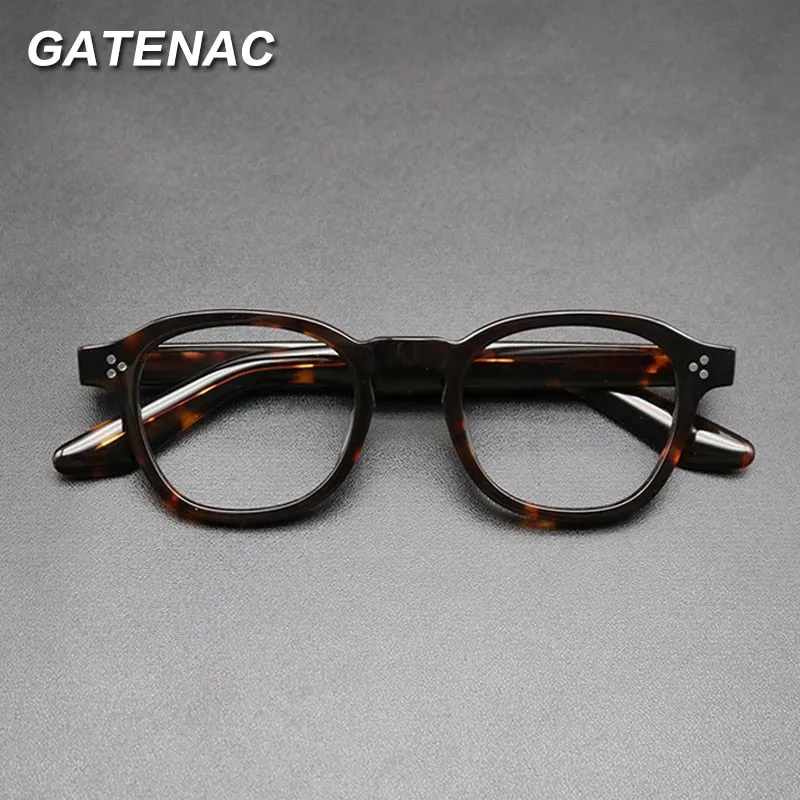 Gatenac Unisex Full Rim Square Acetate Frame Eyeglasses Gxyj684