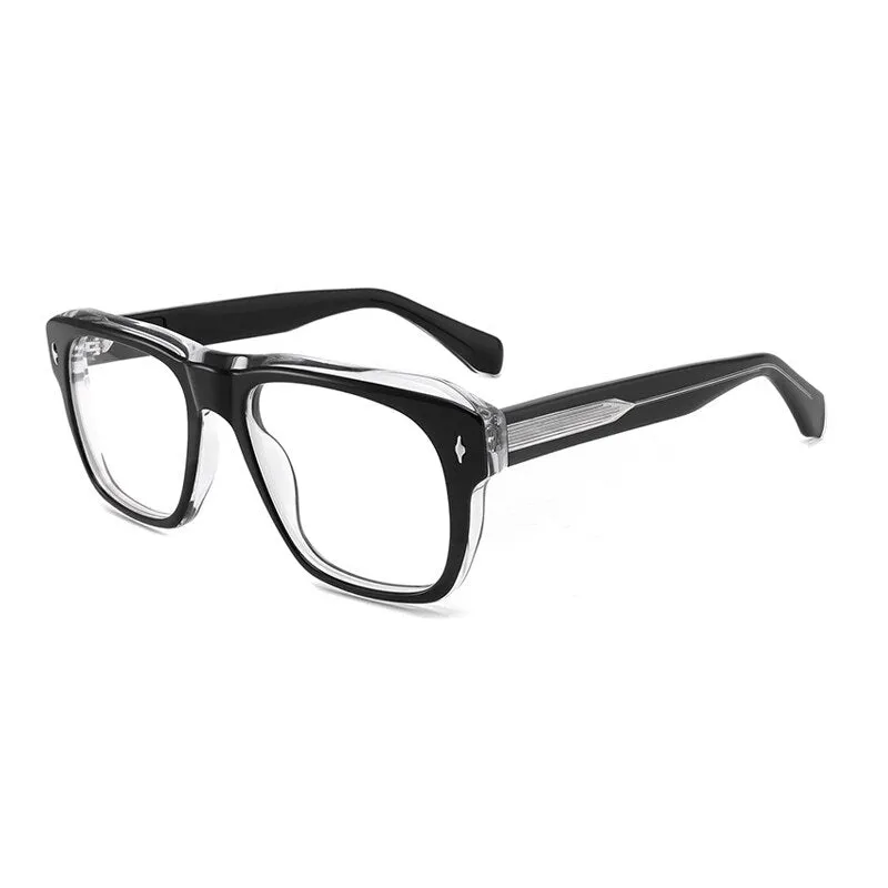 Gatenac Unisex Full Rim Square Acetate Frame Eyeglasses Gxyj772