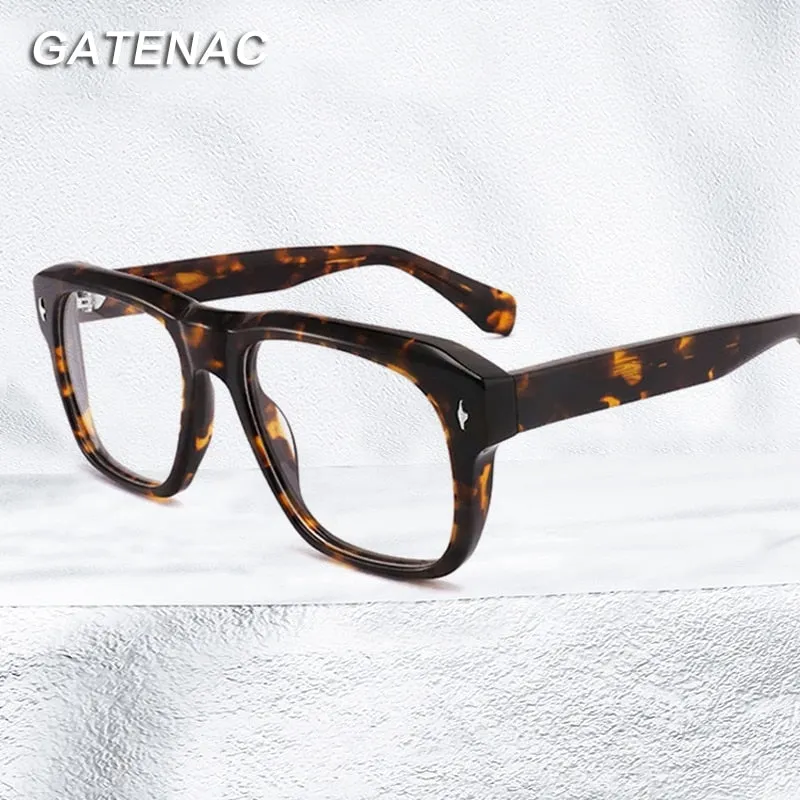 Gatenac Unisex Full Rim Square Acetate Frame Eyeglasses Gxyj772