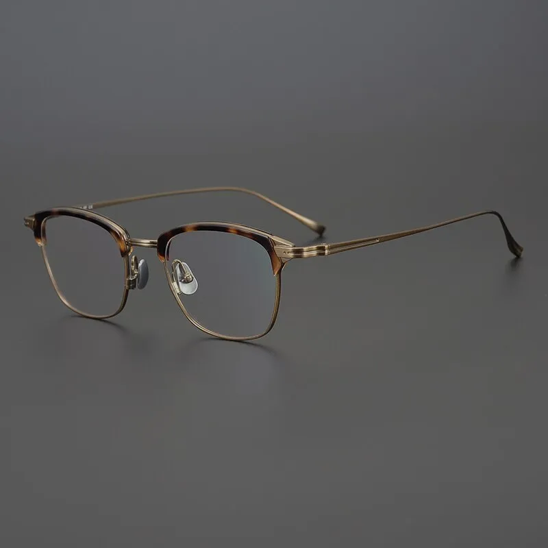 Gatenac Unisex Full Rim Square Titanium Acetate Frame Eyeglasses Gxyj688