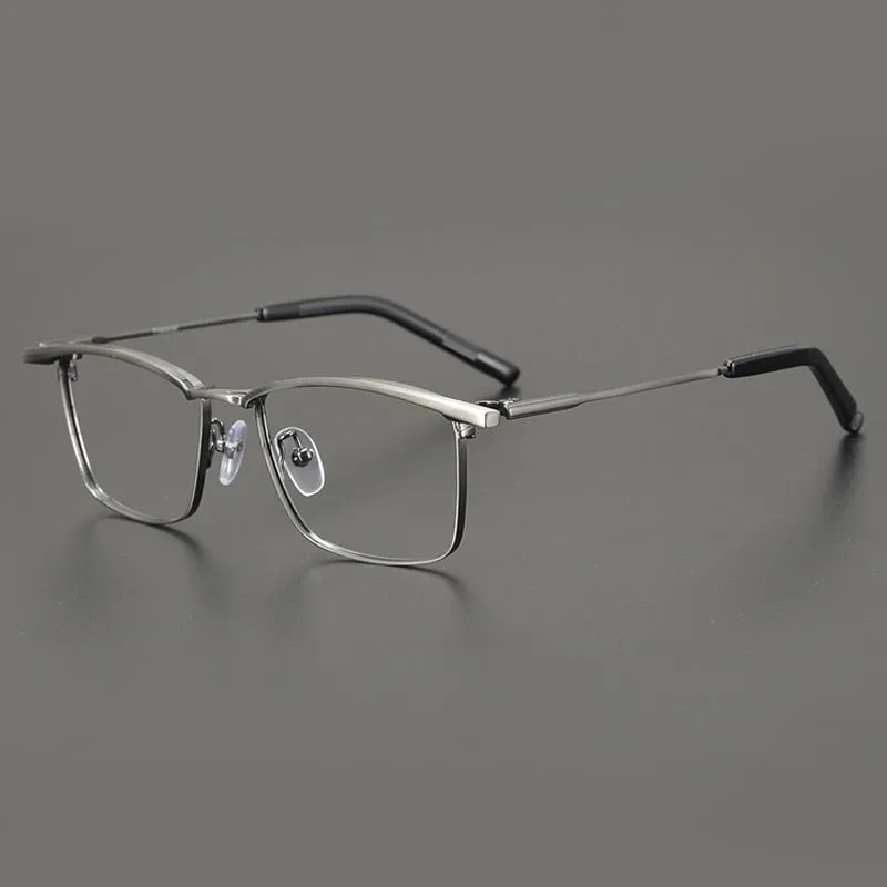 Gatenac Unisex Full Rim Square Titanium Eyebrow Eyeglasses Gxyj891