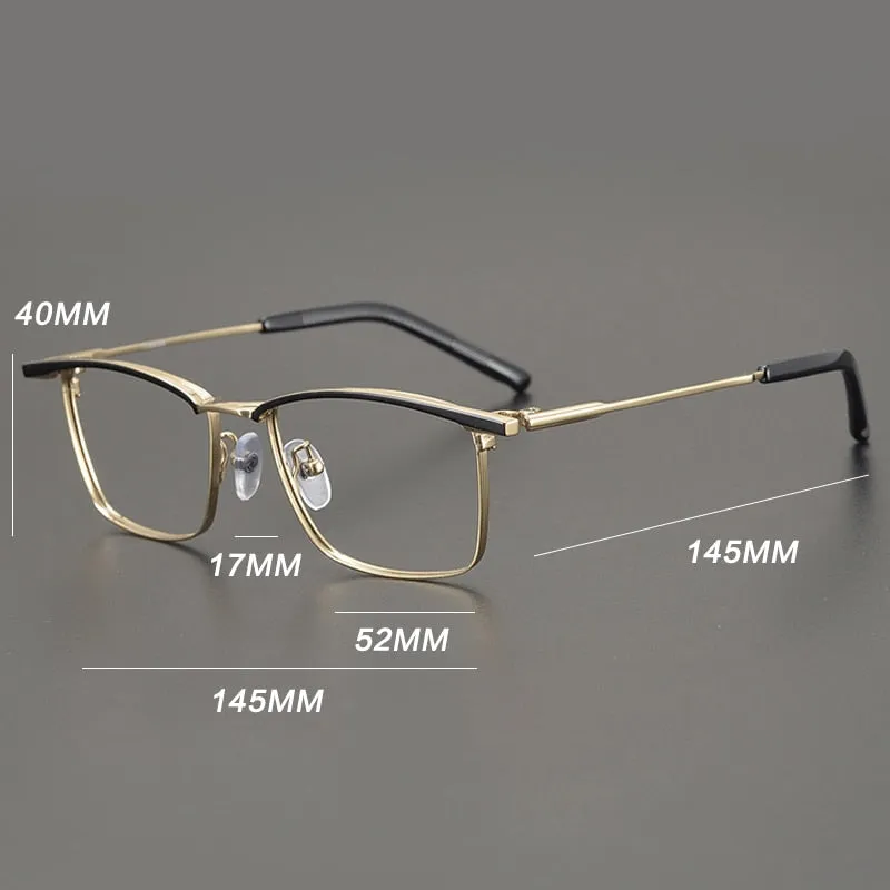 Gatenac Unisex Full Rim Square Titanium Eyebrow Eyeglasses Gxyj891