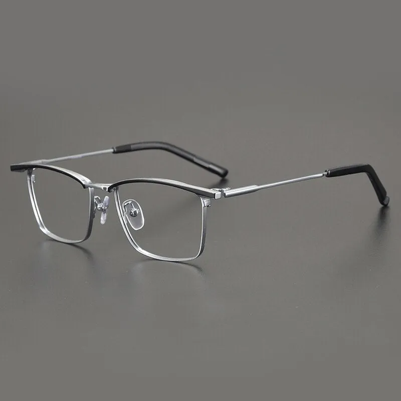 Gatenac Unisex Full Rim Square Titanium Eyebrow Eyeglasses Gxyj891