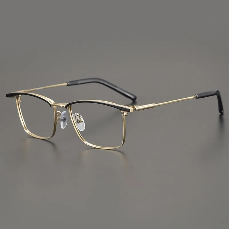 Gatenac Unisex Full Rim Square Titanium Eyebrow Eyeglasses Gxyj891