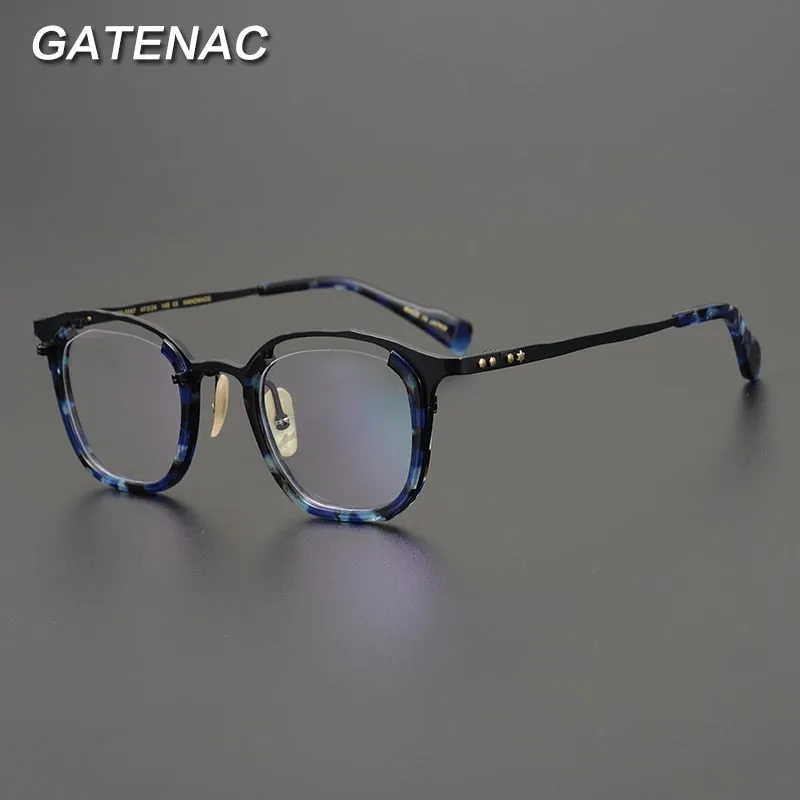 Gatenac Unisex Full Rim Square Titanium Eyeglasses Gxyj865