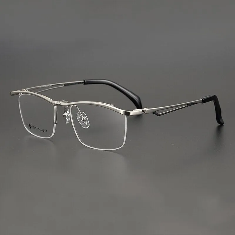 Gatenac Unisex Full Rim Square Titanium Flip Up Frame Eyeglasses Gxyj752