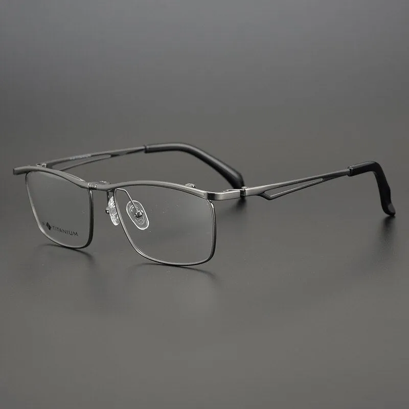 Gatenac Unisex Full Rim Square Titanium Flip Up Frame Eyeglasses Gxyj752