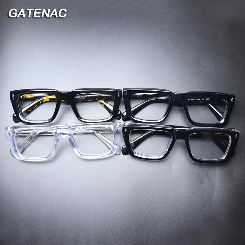 Gatenac Unisex Full Rim Thick Square Acetate Eyeglasses Gxyj1200