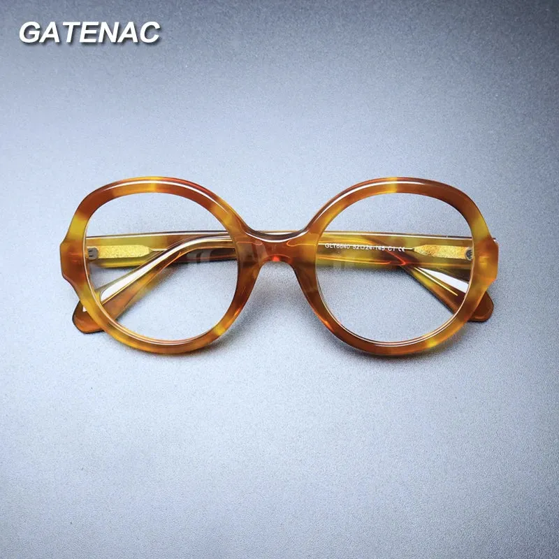 Gatenac Women's Full Rim Round Acetate Eyeglasses Gxyj1238