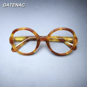 Gatenac Women's Full Rim Round Acetate Eyeglasses Gxyj1238