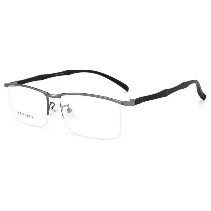 Gmei Men's Eyeglasses Browline Half Rim Metal Alloy S61007