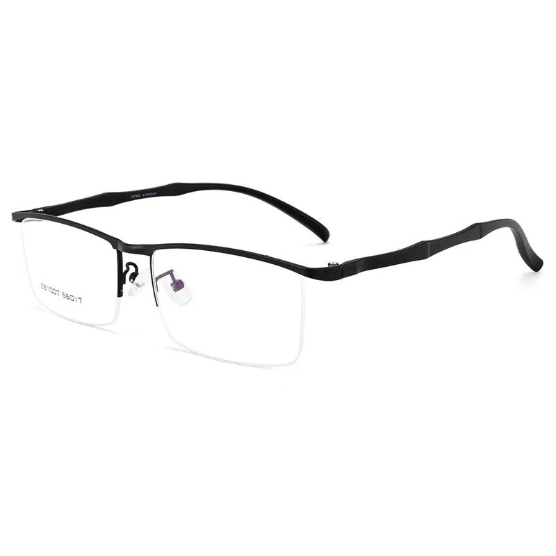 Gmei Men's Eyeglasses Browline Half Rim Metal Alloy S61007