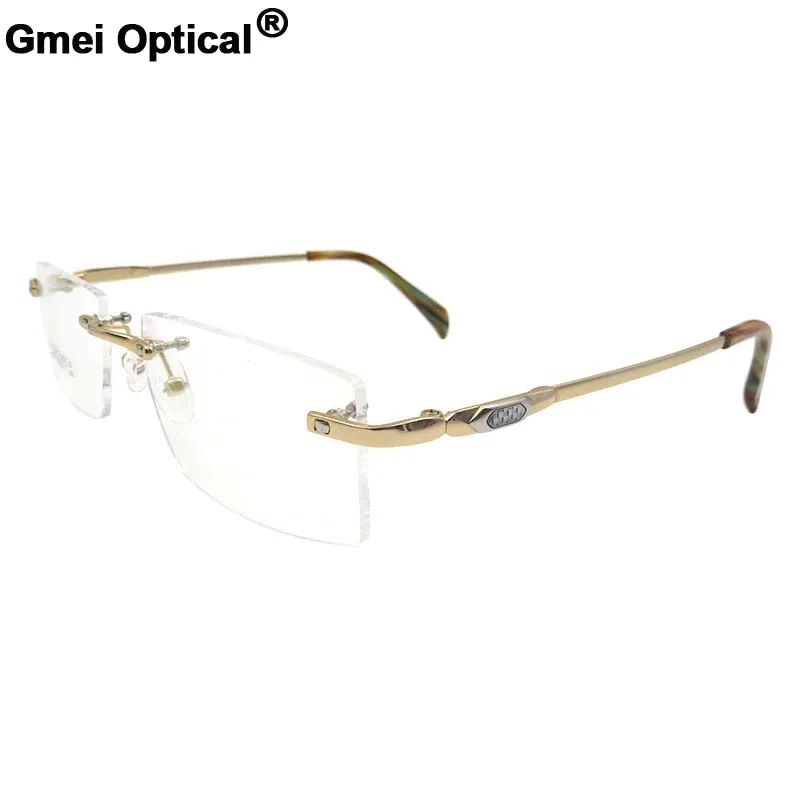 Gmei Men's Eyeglasses Titanium Alloy Rimless S8314