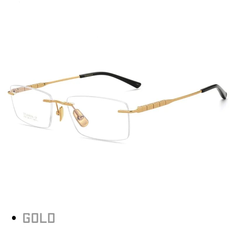 Gmei Men's Rimless Square Titanium Eyeglasses 91091