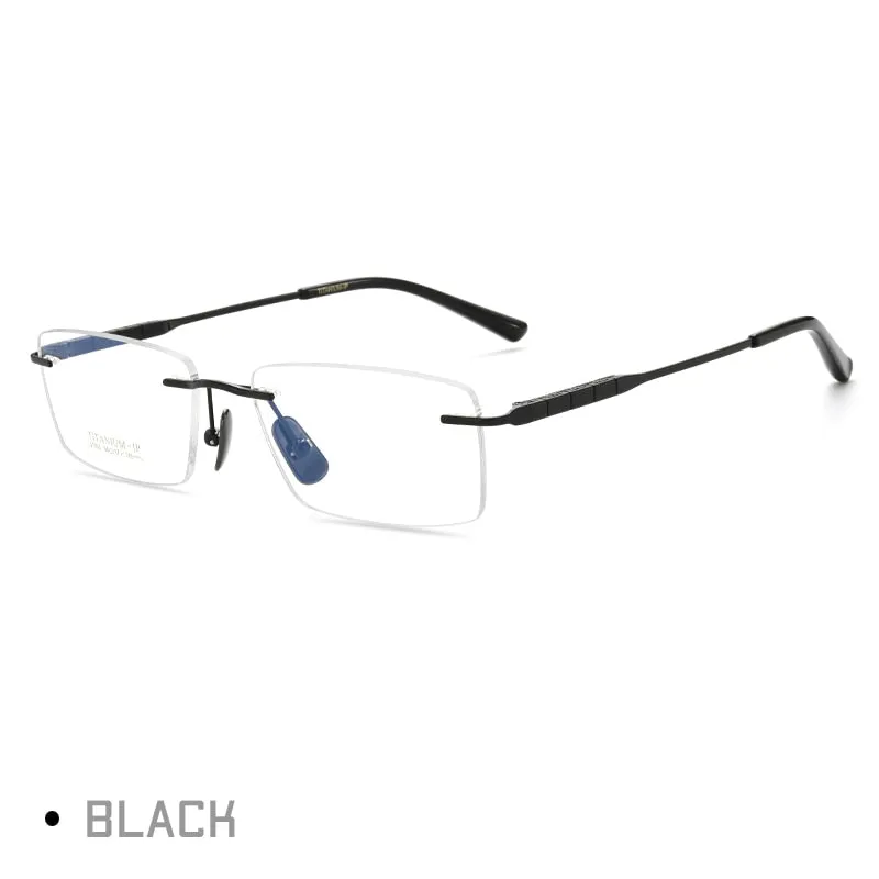 Gmei Men's Rimless Square Titanium Eyeglasses 91091