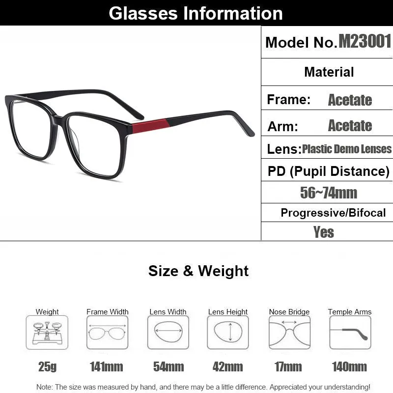 Gmei Women's Eyeglasses Acetate Frame Square M23001