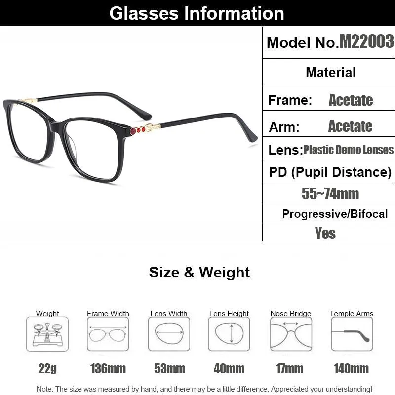 Gmei Women's Eyeglasses Acetate Glasses Frame M22003