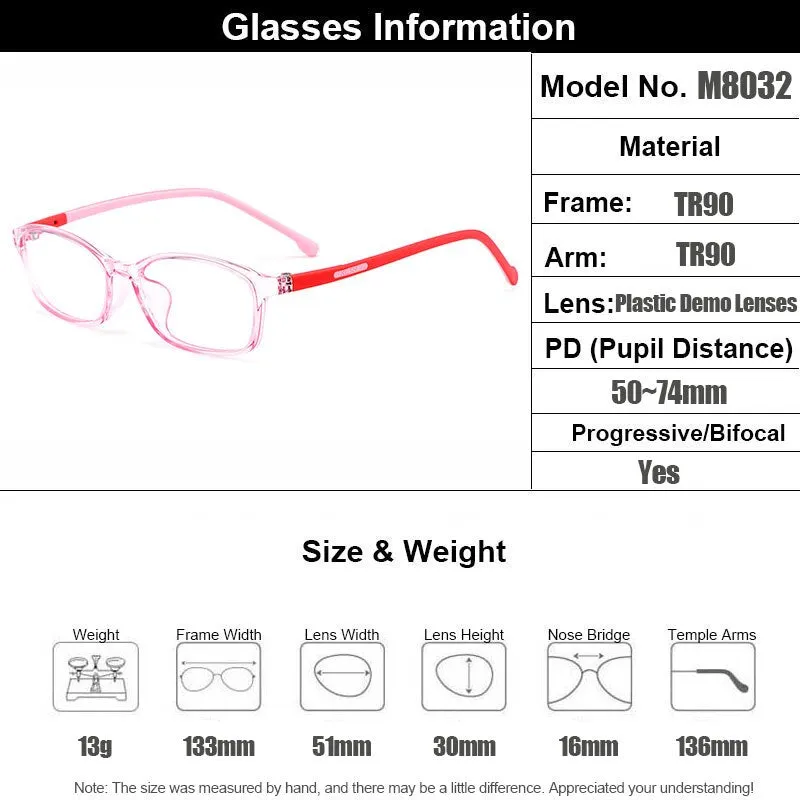 Gmei Women's Eyeglasses Ultralight Tr90 Plastic Small Face M8032