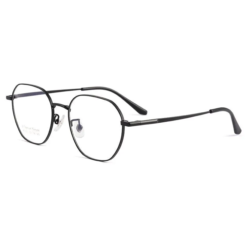 Handoer Men's Full Rim Irregular Square Titanium Eyeglasses K5055bsf