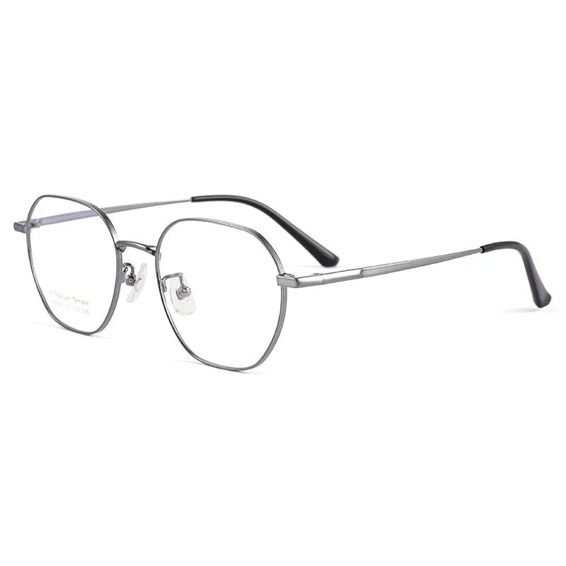 Handoer Men's Full Rim Irregular Square Titanium Eyeglasses K5055bsf