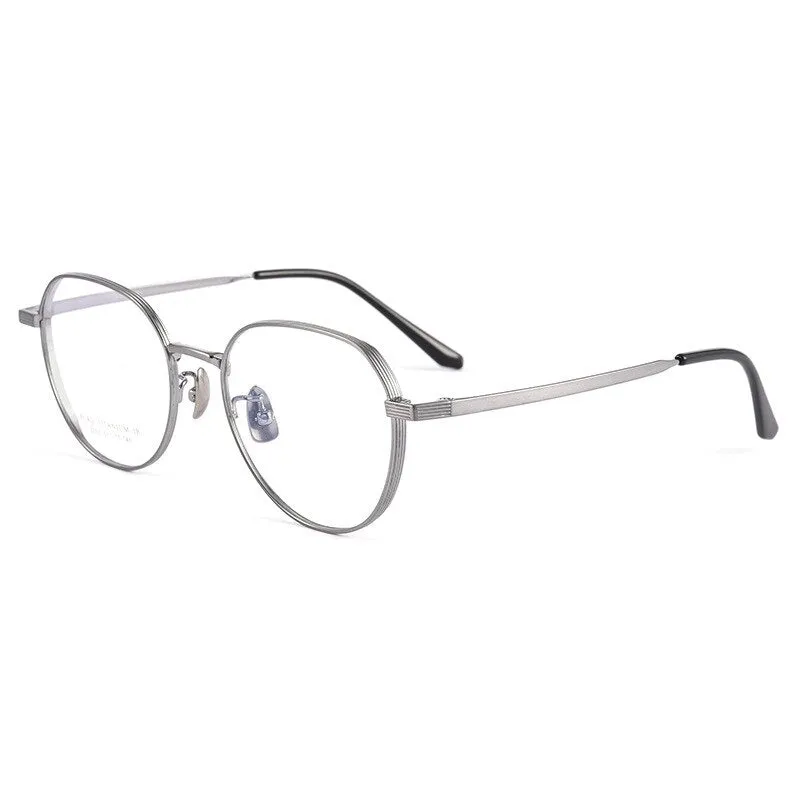 Handoer Men's Full Rim Round Square Titanium Eyeglasses 2050tsf