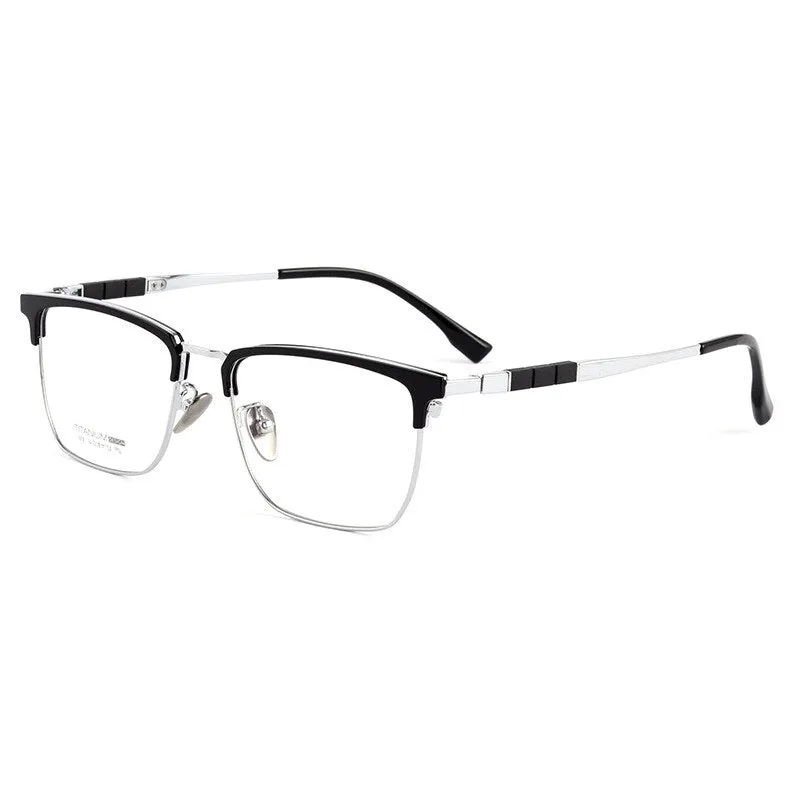 Handoer Men's Full Rim Square Titanium Eyeglasses 9018