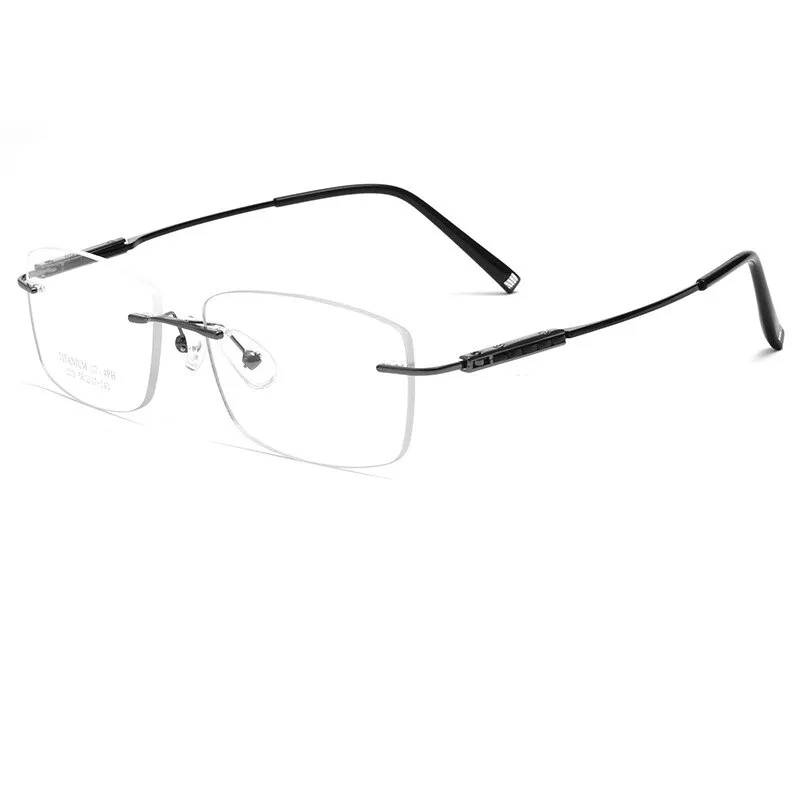 Handoer Men's Rimless Customized Lens Titanium Eyeglasses Z10wk