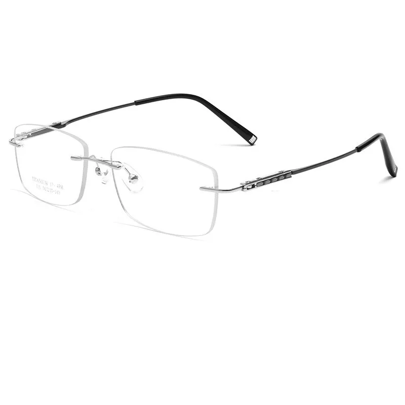 Handoer Men's Rimless Customized Lens Titanium Eyeglasses Z10wk