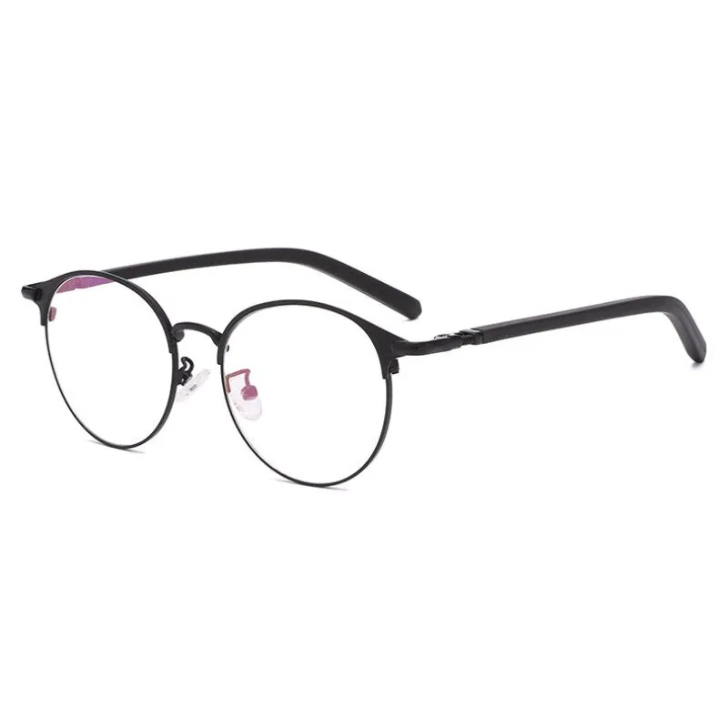 Handoer Unisex Full Rim Round Tr 90 Alloy Eyeglasses 6628