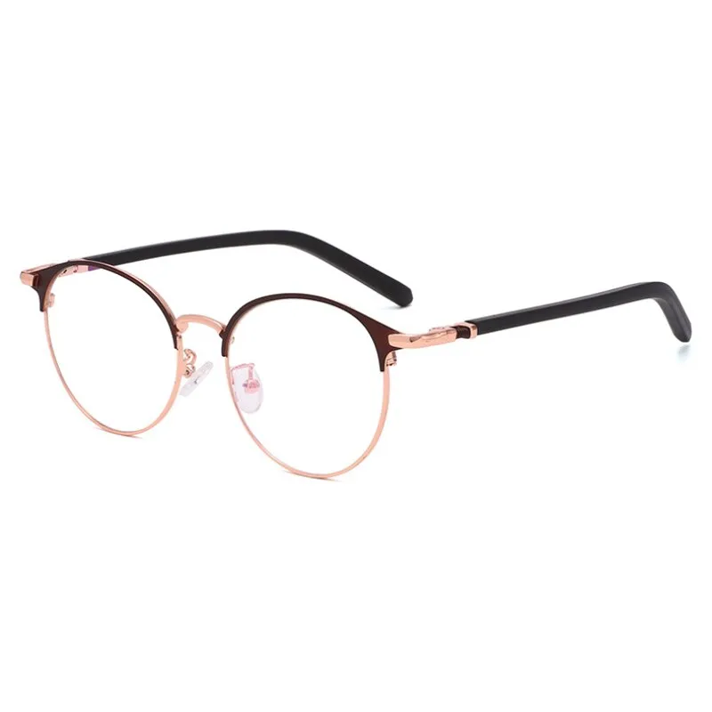 Handoer Unisex Full Rim Round Tr 90 Alloy Eyeglasses 6628