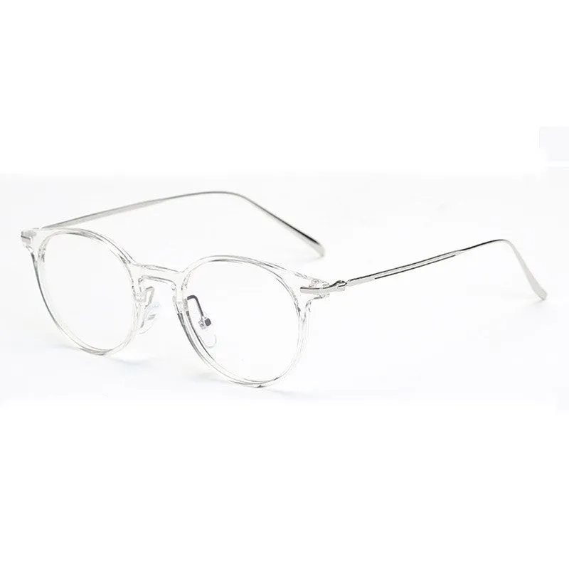 Handoer Unisex Full Rim Round Tr 90 Alloy Eyeglasses 6628