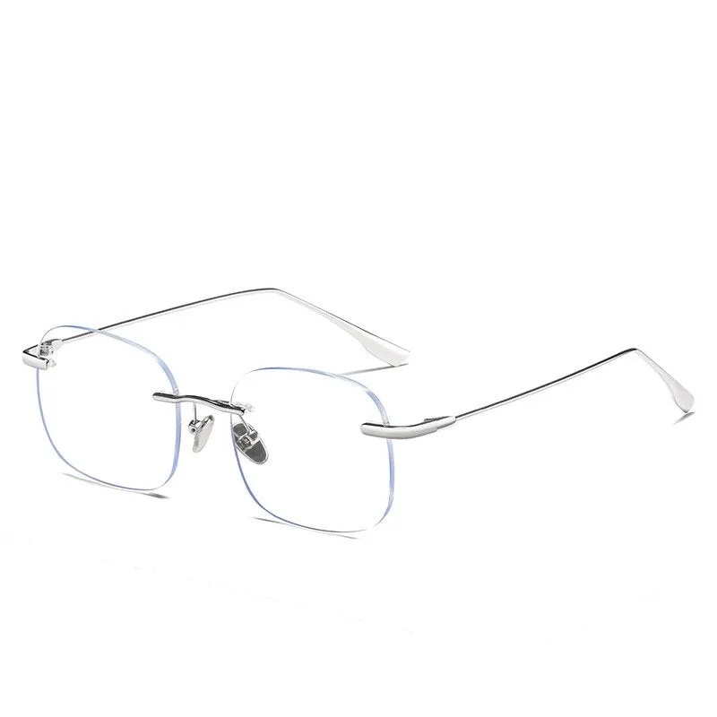 Handoer Unisex Rimless Customized Lens Shape Titanium Eyeglasses 99219