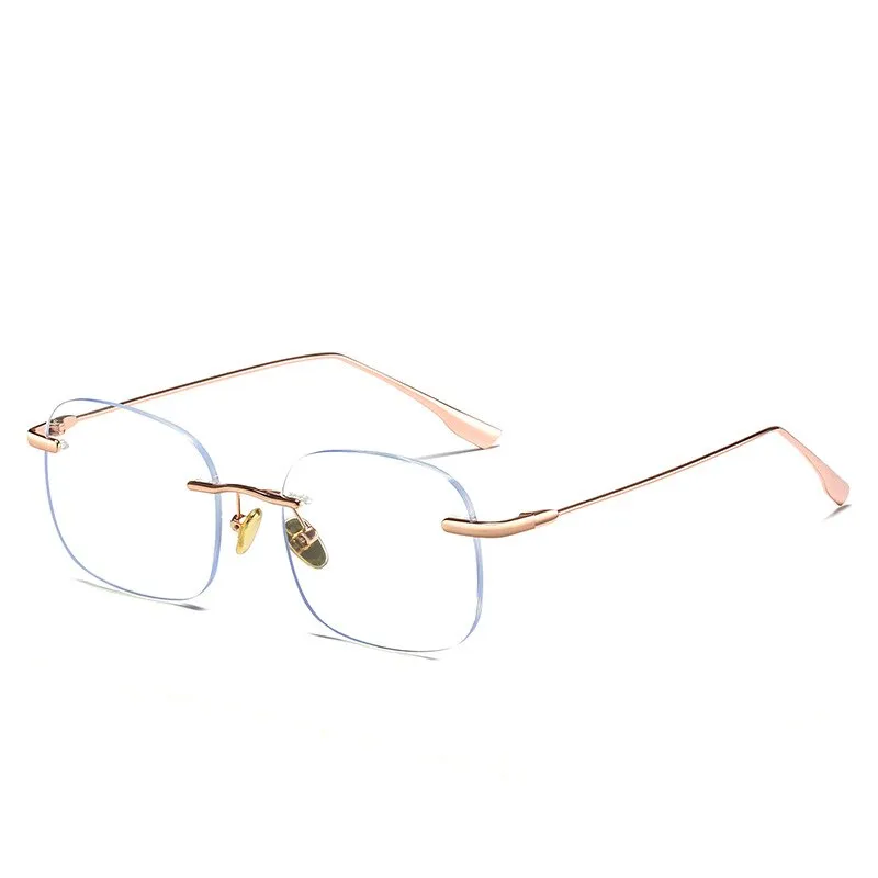 Handoer Unisex Rimless Customized Lens Shape Titanium Eyeglasses 99219