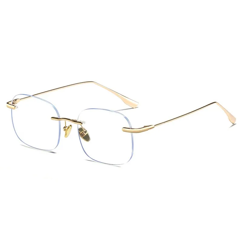 Handoer Unisex Rimless Customized Lens Shape Titanium Eyeglasses 99219