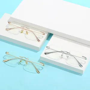 Handoer Unisex Rimless Customized Lens Shape Titanium Eyeglasses 99219