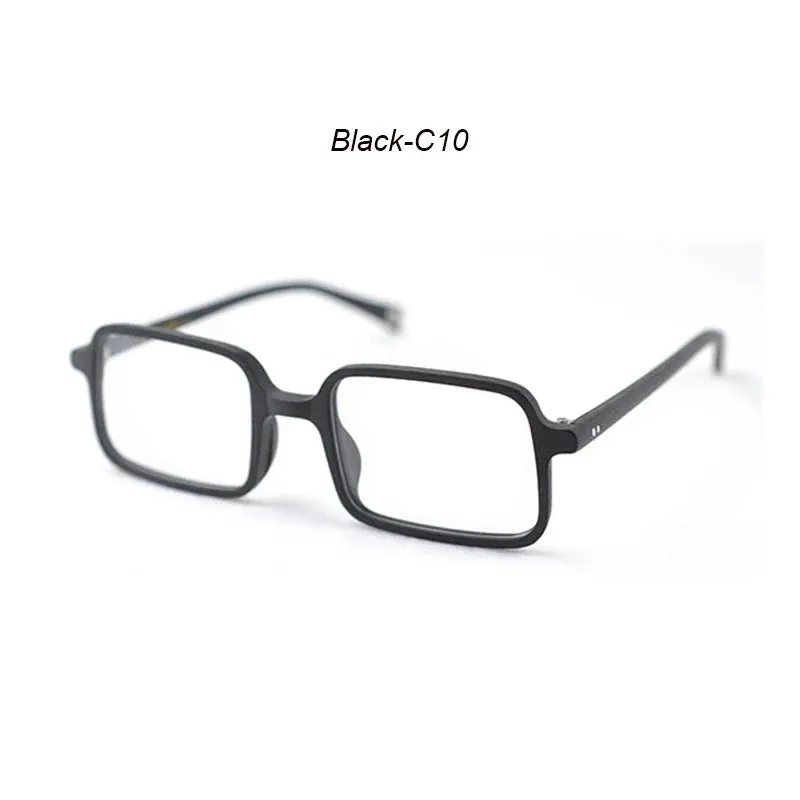 Hdcrafter Men's Full Rim Square Acetate Wood Eyeglasses 2095