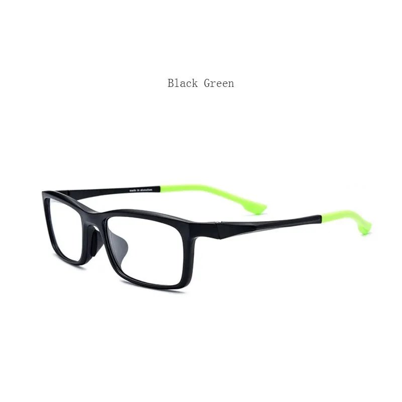 Hdcrafter Men's Full Rim TR 90 Titanium Rectangle Frame Sports Photochromic Custom Lens Eyeglasses 17209