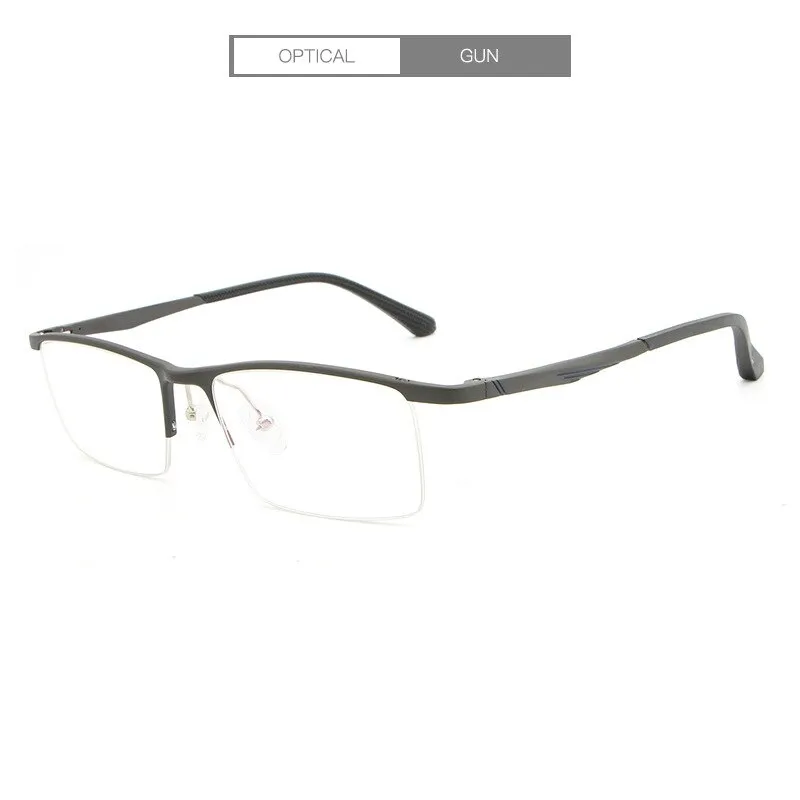 Hdcrafter Men's Semi Rim Rectangle Alloy Frame Eyeglasses Lp6236