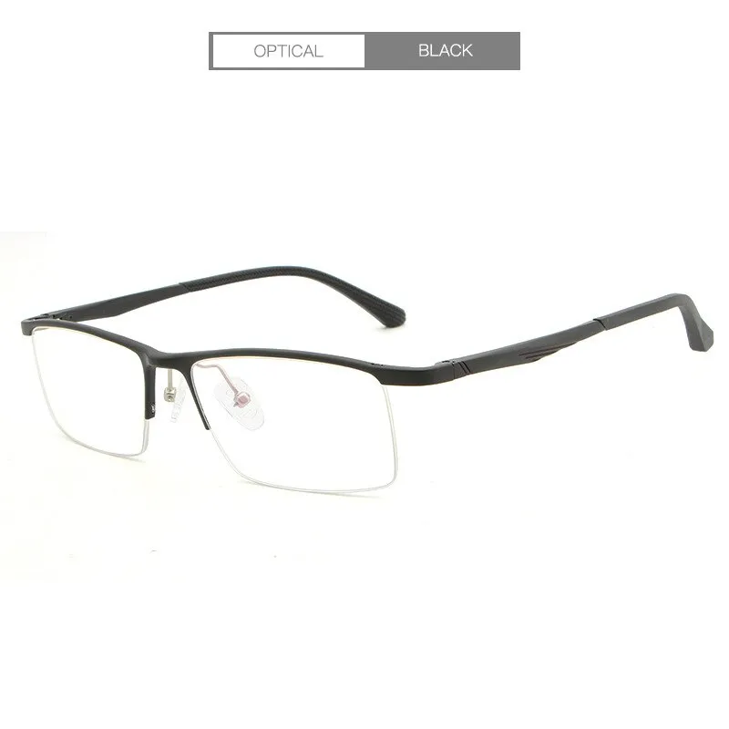 Hdcrafter Men's Semi Rim Rectangle Alloy Frame Eyeglasses Lp6236