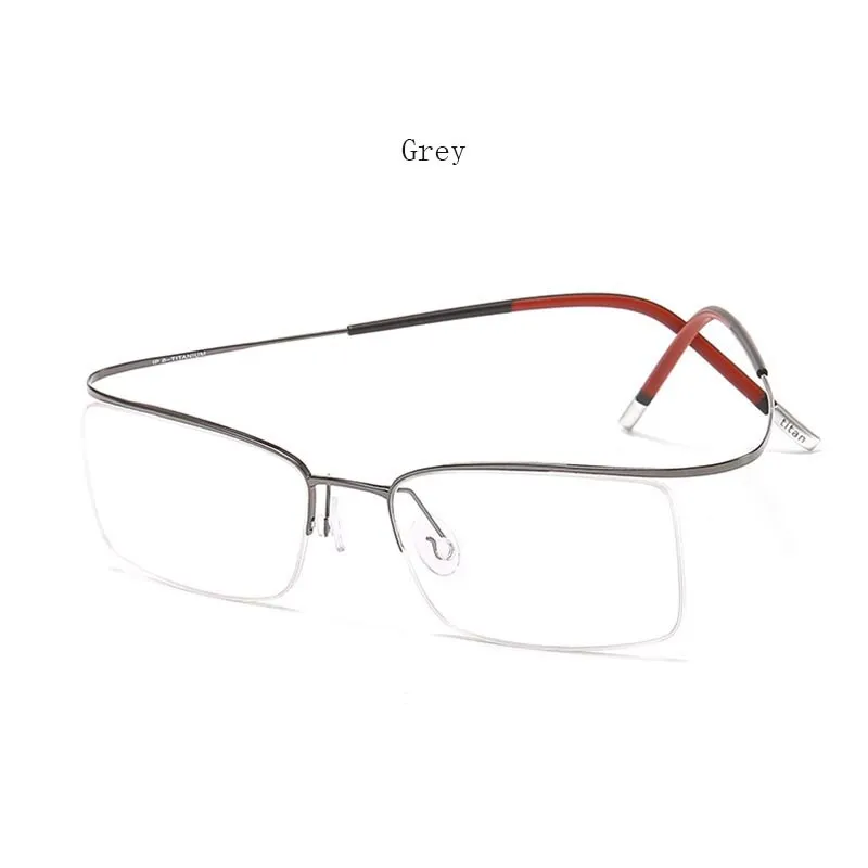 Hdcrafter Unisex Eyeglasses Rectangle Titanium Semi Rim 9256