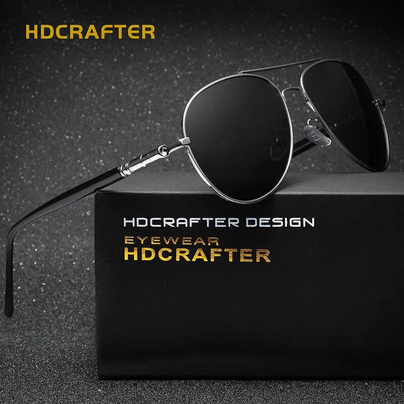 Hdcrafter Unisex Full Rim Double Bridge Oval Alloy Frame Polarized Sunglasses Le001