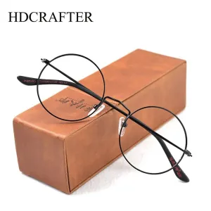 Hdcrafter Unisex Full Rim Round Titanium Eyeglasses 2282