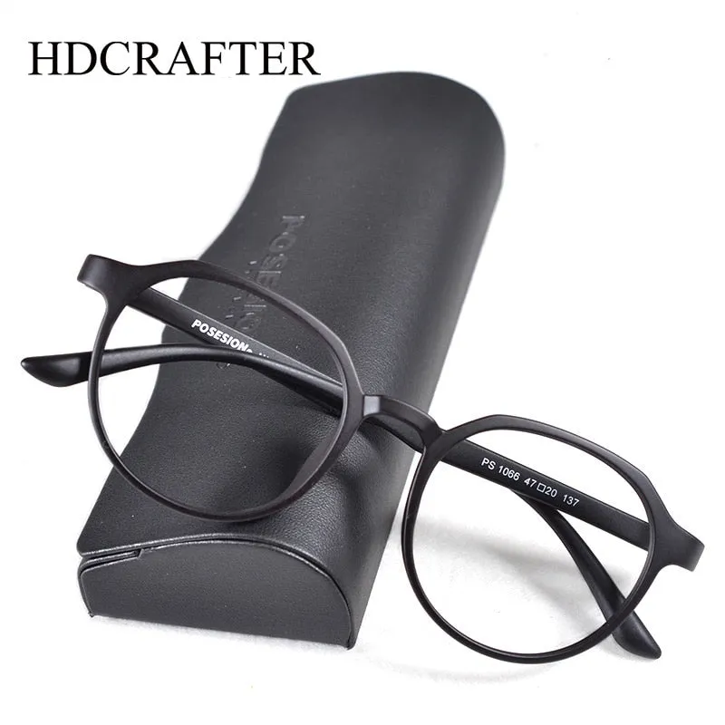 Hdcrafter Unisex Full Rim Round TR 90 Acetate Frame Eyeglasses Ps1066